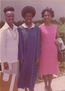 Me in the middle flanked by Aunt Thelma and Aunt Helen H.S. Graduation 1977